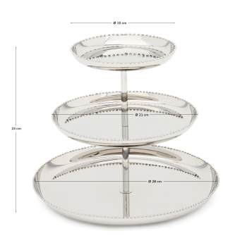 Nirela 3-tier stainless steel tray - sizes