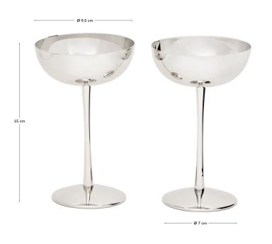 Nirela set of 2 stainless steel glasses - sizes