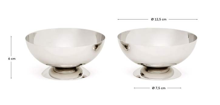 Nirela set of 2 stainless steel bowls - sizes