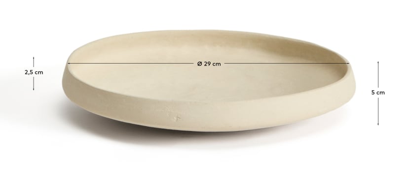 Mireni papier-mâché centrepiece beige Ø 29 cm - sizes