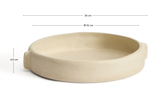 Center piece Valura μπεζ papier-mâché Ø 31 εκ - μεγέθη