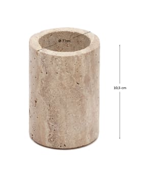 Macre beige travertine toothbrush holder - sizes