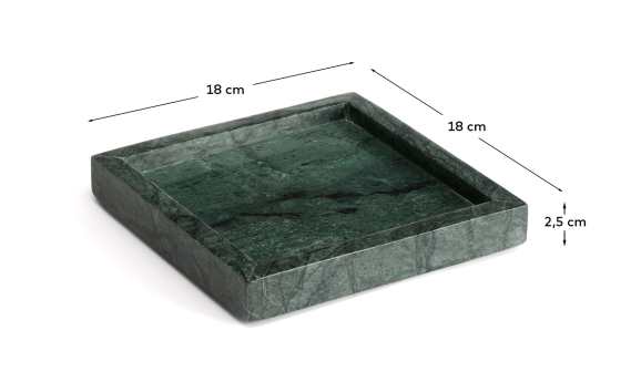 Serela tray in green marble 18 x 18 cm - sizes