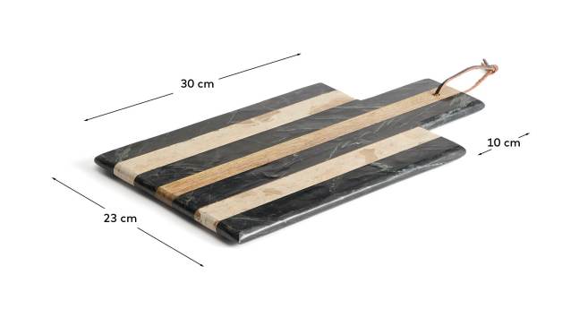 Surne serving board in black, brown and beige marble 30 x 23 cm - sizes