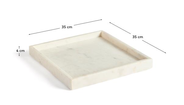Serela tray in white marble 35 x 35 cm - sizes