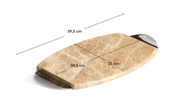Adoma serving board in marble and metal - sizes