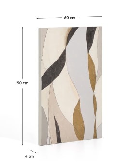 Marvilo grey and mustard abstract canvas 60 x 90cm - sizes