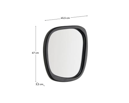 Alura black teak wood mirror 45,5 x 47 cm FSC 100% - sizes