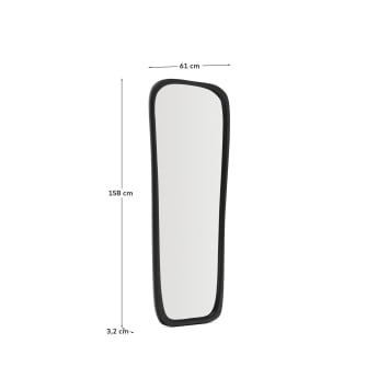 Alura black teak wood mirror 158 x 61cm FSC 100% - sizes