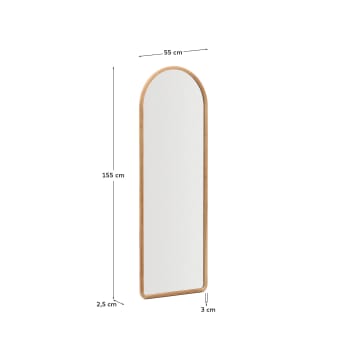Milsa teak wood mirror 55 x 155cm FSC 100% - sizes