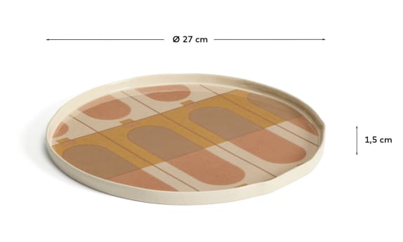 Julnet dinner plate in beige ceramic - sizes