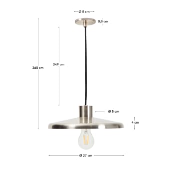 Nuvira ceiling lamp in light grey brushed metal - sizes