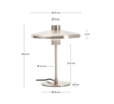 Nuvira table lamp in light grey brushed metal - sizes