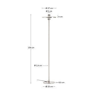 Nuvira floor lamp in light grey brushed metal - sizes