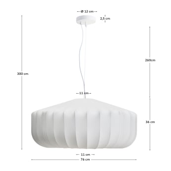 Somar ceiling lamp made with synthetic fibres and steel rods Ø76cm - sizes