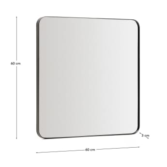 Marco black metal mirror 60 x 60cm - sizes