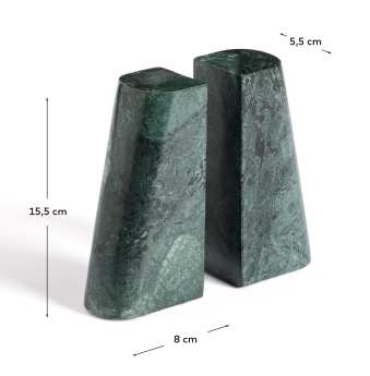 Serela bookend in green marble - sizes
