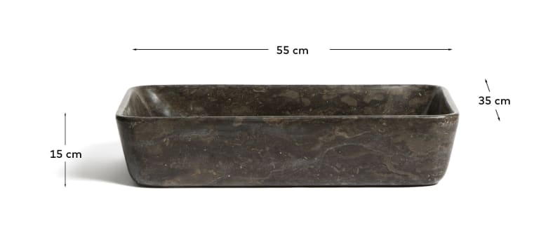 Νιπτήρας Darnen από γκρι μάρμαρο 55 x 35 εκ. - μεγέθη