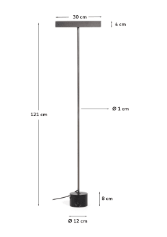Lynor brushed metal floor lamp with white marble base - sizes