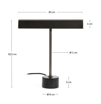 Lynor brushed metal table lamp with white marble base - sizes