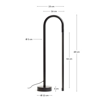 Bow black aluminium table lamp - sizes