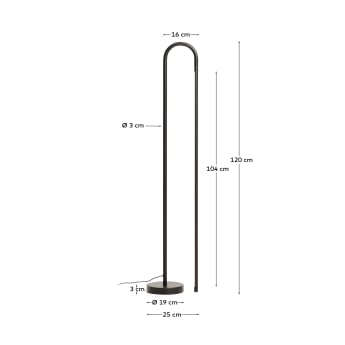 Bow black aluminium floor lamp - sizes