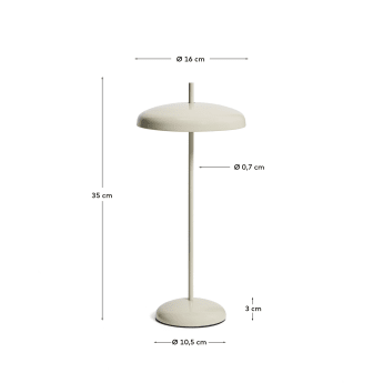 Porte light grey aluminium portable table lamp - sizes
