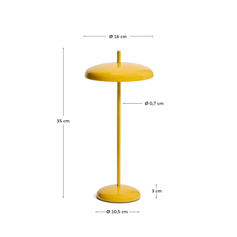 Candeeiro de mesa portátil Porte de alumínio amarelo - tamanhos