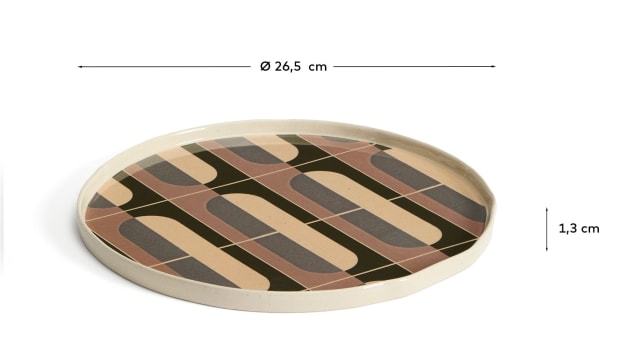 Julnet dinner plate in brown ceramic - sizes