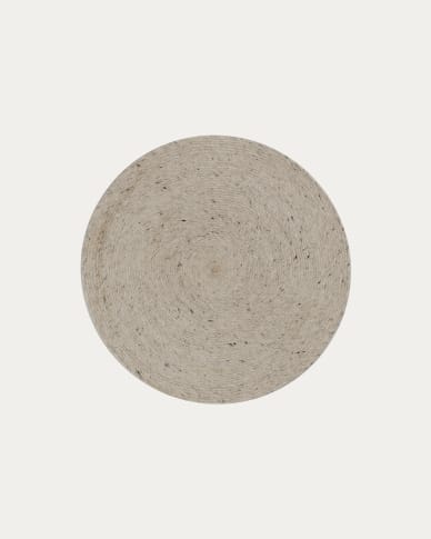Στρογγυλό χαλί Takashi, 100% μαλλί, γκρι, Ø150εκ