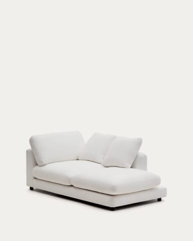 Gala right chaise longue in white, 193 x 105 cm