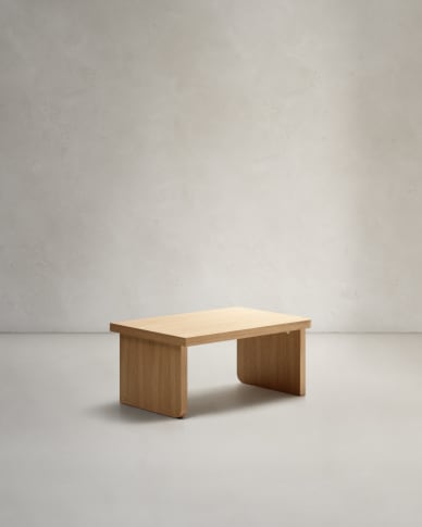 Τραπέζι Oaq, δρύινος καπλαμάς σε φυσικό φινίρισμα, 89x62εκ FSC Mix Credit