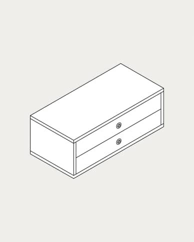 Cómoda dupla Krea chão 2 filas 2 gavetas 380x576-727 mm