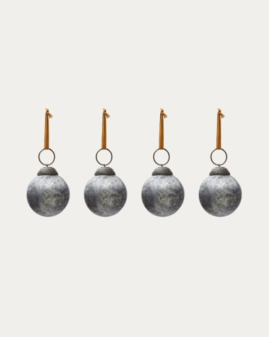 Σετ Blama με 4 κρεμαστές χάντρες από ασημένιο ανακυκλωμένο γυαλί Ø 6 εκ