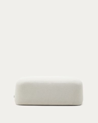 Martina footstool in ecru chenille 123 x 85 cm