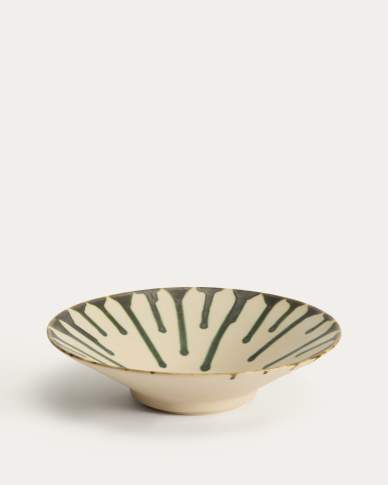 Olmera ceramic centrepiece in beige and green Ø 36.5 cm
