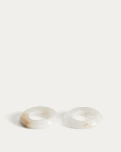 Noreli set of 2 alabaster napkin rings