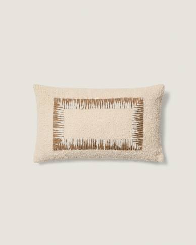 Enari beige and brown cotton cushion cover 50 x 30cm