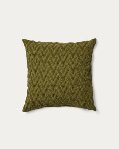 Evone cushion cover 100% cotton with waffle texture green 50 x 50 cm