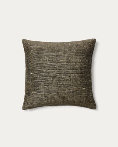 Machiel cushion cover in black and white viscose jacquard 50 x 50 cm