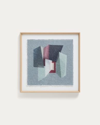 Πολύχρωμη ζωγραφική από ανακυκλωμένο χαρτί Veluni 60 x 60 εκ