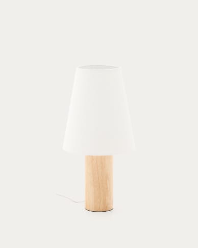 Marga table lamp made from solid rubber wood with natural finish