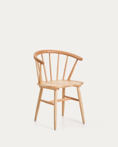 Trise MDF and solid rubber wood chair with natural lacquer