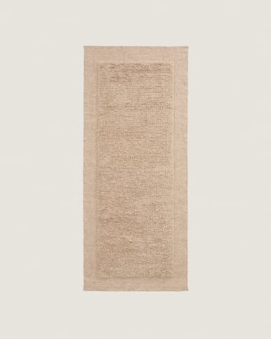 Marely beige wool runner rug 200 x 80cm