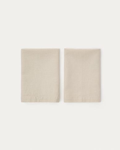 Set Aldine de 2 guardanapos de algodão e linho cor cinzento pedra
