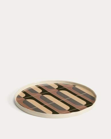 Julnet dinner plate in brown ceramic