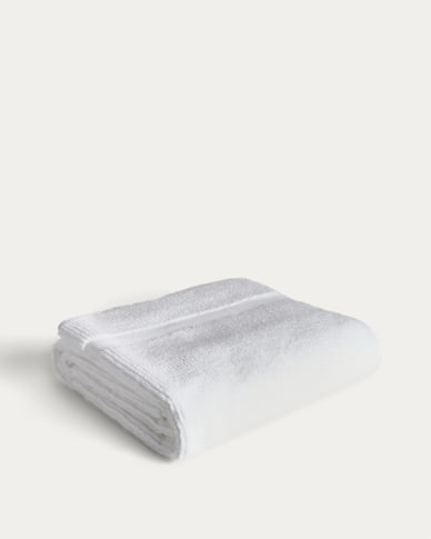 Olvira 100% cotton white jacquard bath towel 70 x 140cm