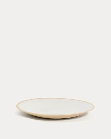 Beige Azir ceramic dessert plate