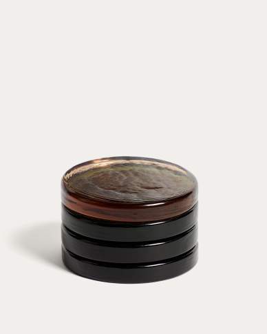 Obila set of 4 multicoloured recycled glass coasters