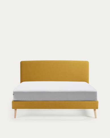 Dyla bed cover in mustard for a 160 x 200 cm mattress